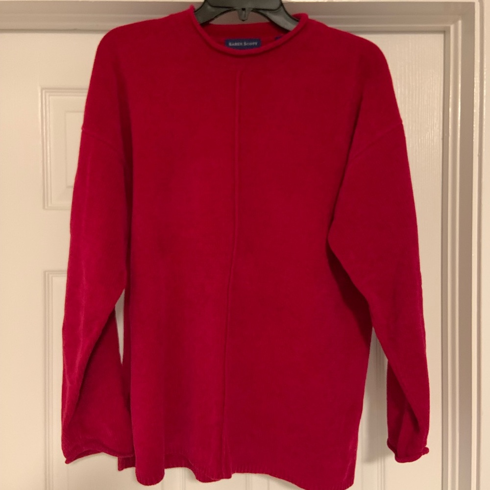 Red pink Karen Scott sweater berry